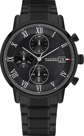 Tommy Hilfiger Horloge TH1710799 Kane Staal met Zwarte Coating Quartz 42mm