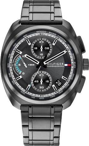 Tommy Hilfiger Horloge TH1792275 Cole Staal met Zwarte Coating Quartz Chronograaf 41mm