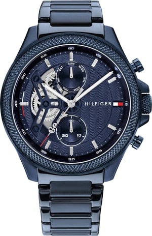 Tommy Hilfiger Horloge TH1792288 Clark Staal met Blauwe Coating Quartz 44mm