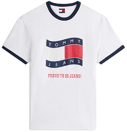 Tommy Jeans Reg Waving Flag Ss Ringer Tee