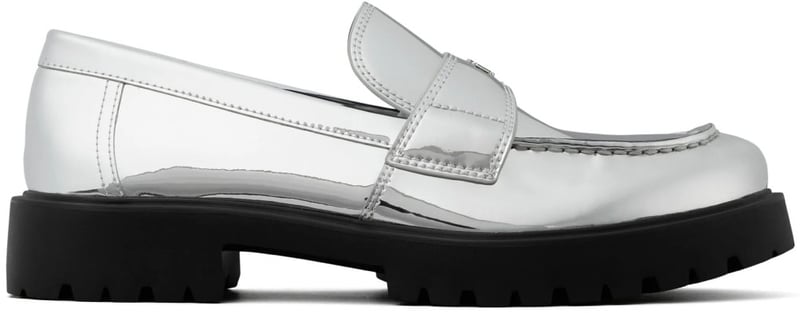 Mirrored Metallic Classic Logo Lug Loafers
