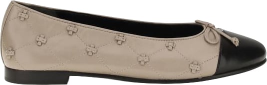 Tory Burch Beige Calf Leather Bos Taurus Ballet Flats