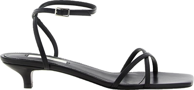 TOTEME Black Leather Mid Heel Pumps