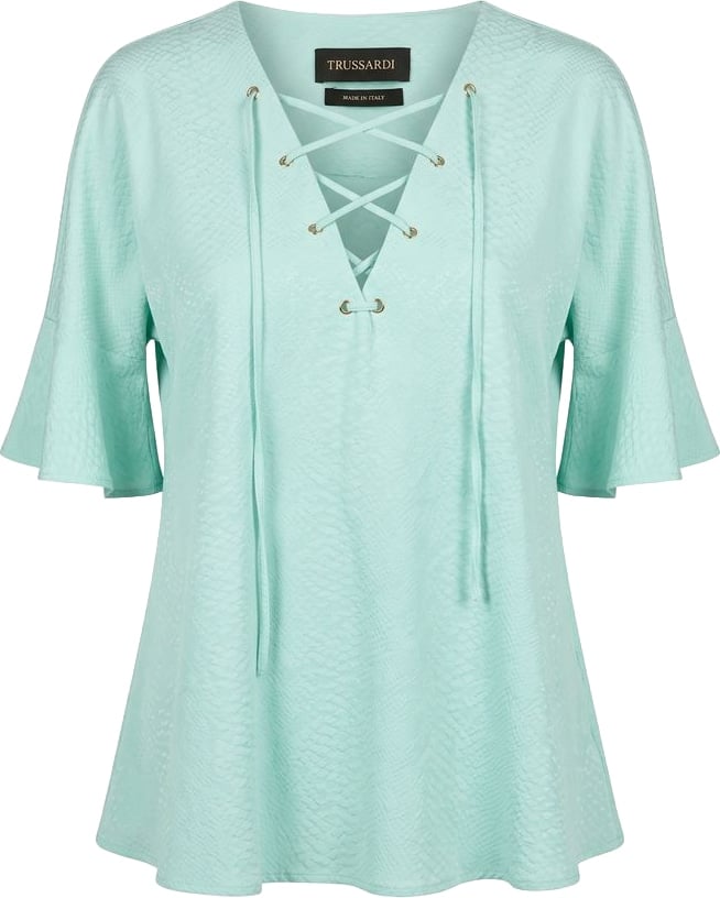 Trussardi Light Blue Cotton Women Shirt