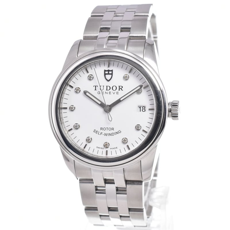 Tudor Style Date Automatic Stainless Steel with Diamonds 38