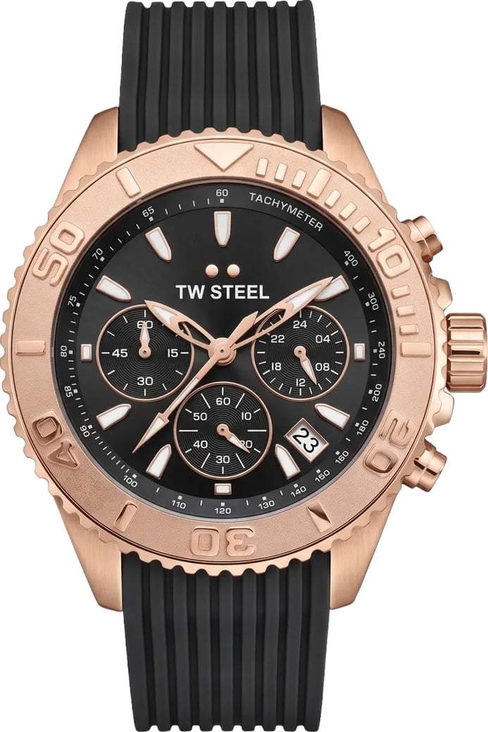 TWVA11 Vanceur Diver Rose Noir chronograaf horloge
