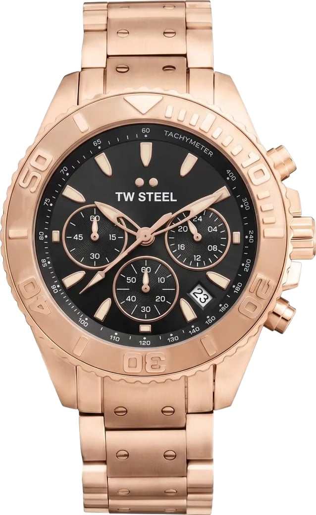 TWVA12 Vanceur Diver Rose Noir chronograaf horloge
