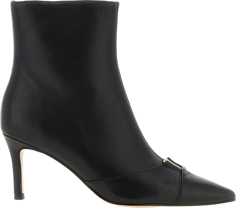 Twinset Black Leather Ankle Boots