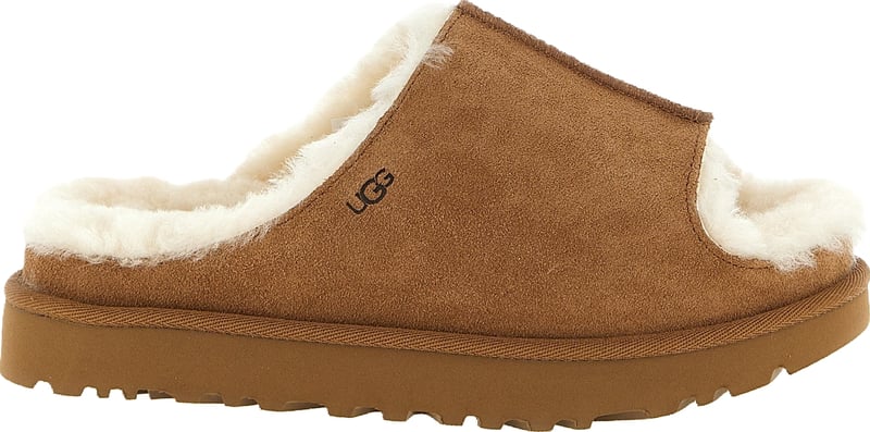 UGG Brown Leather Slides