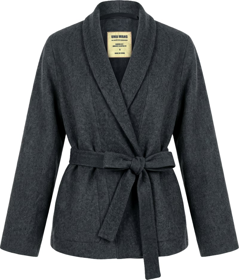 Jacket made of mixed silk and cashmere with belt