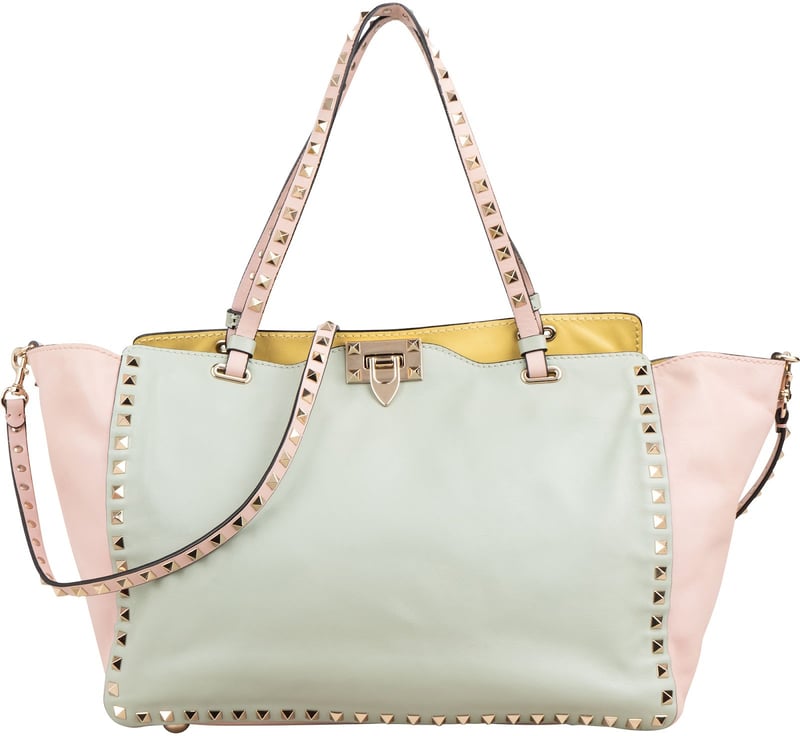 Valentino Garavani Pastell Tricolor Leather Rockstud Trapeze Shoulder Bag