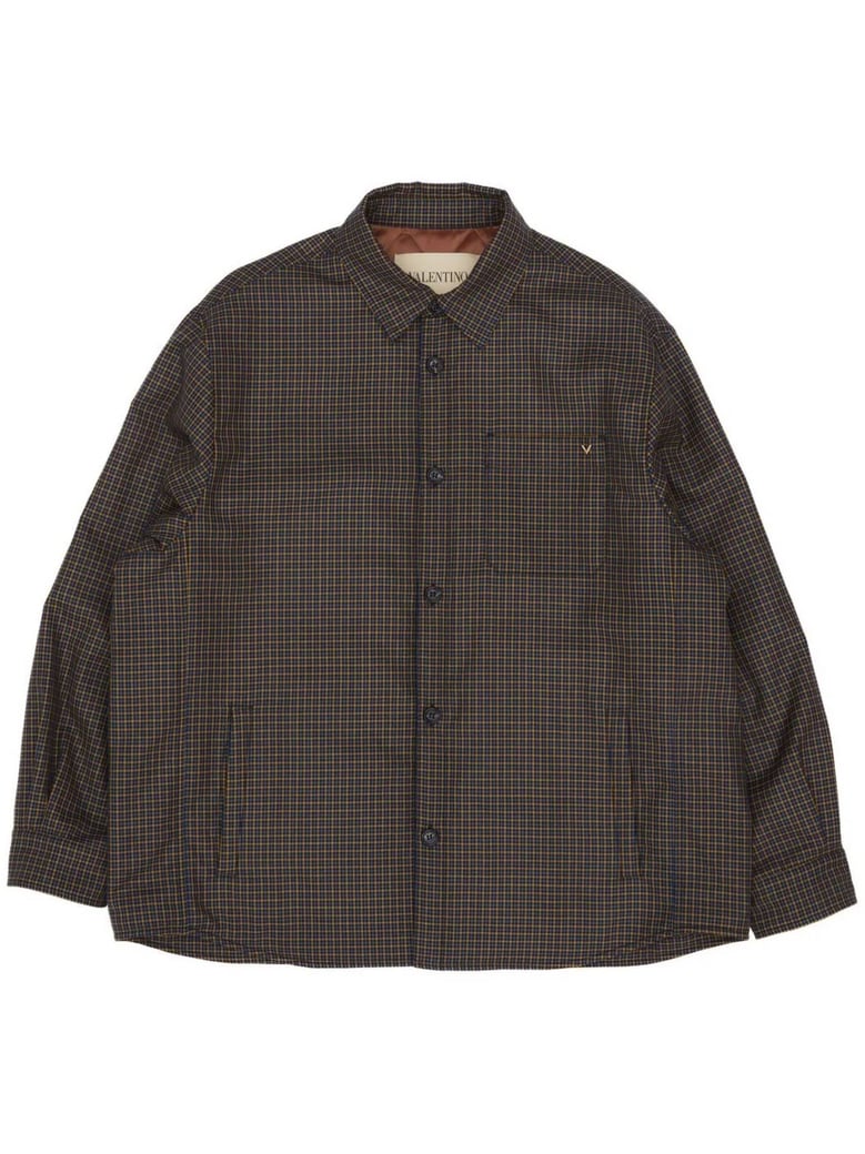 Checkered Brown Giubbino Casual Jacket
