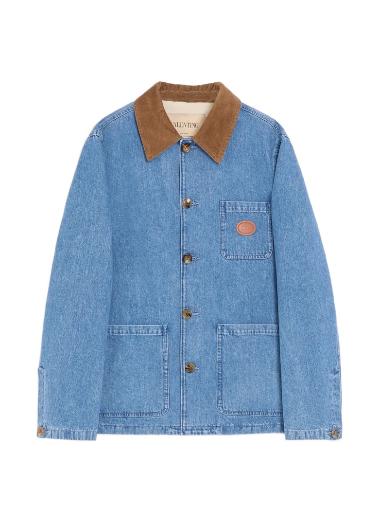 Giubbino Denim Corduroy Collar Jacket
