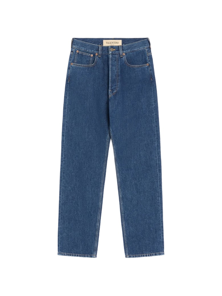Mid-Blue Denim 5 Tasche Jeans