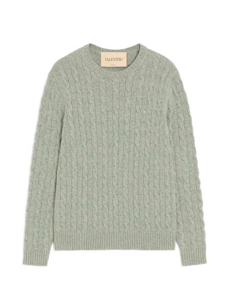 Refined Cable-Knit Virgin Wool Sweater With Subtle Logo