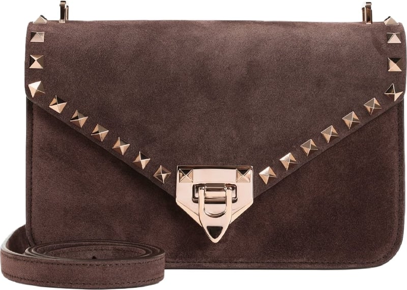 Valentino Garavani Rockstud Suede Small Shoulder Bag