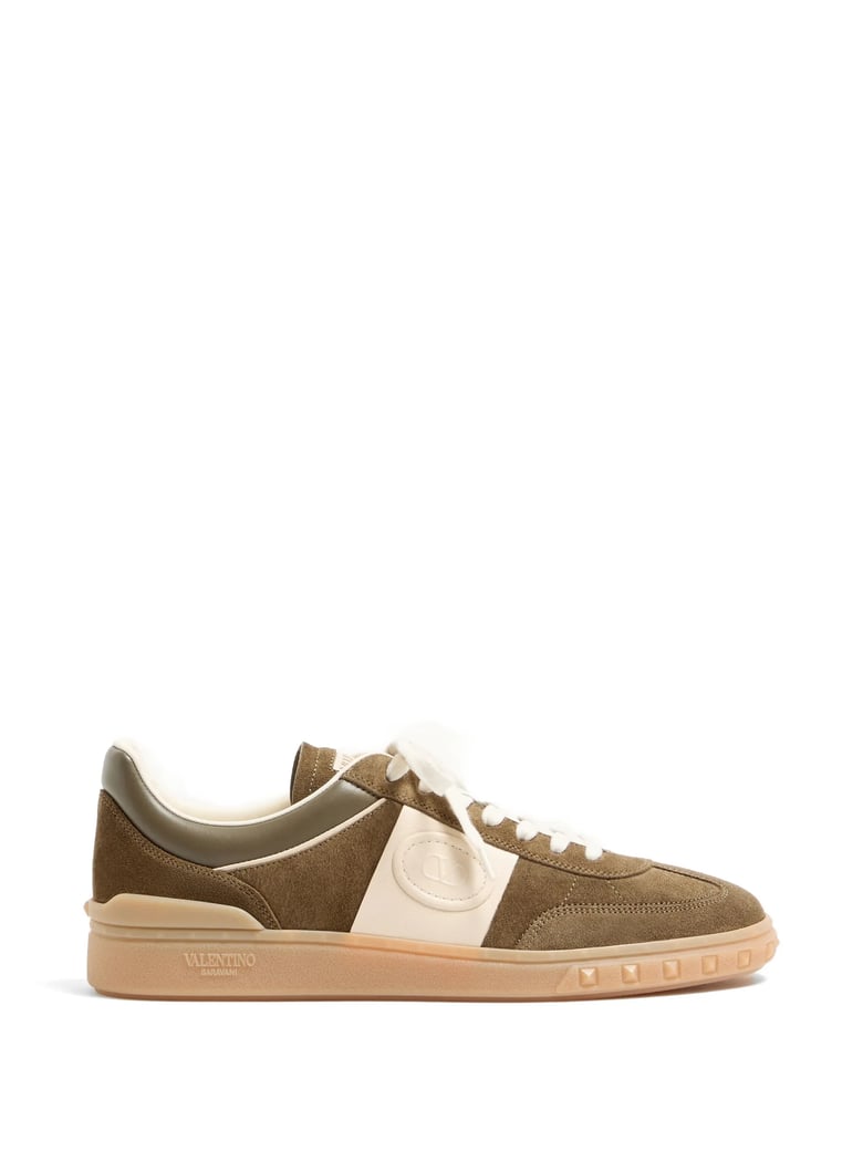Low-Top Sneakers with Suede and Leather Panels