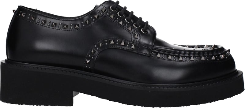 Valentino Garavani Black Leather Oxfords And Derbies