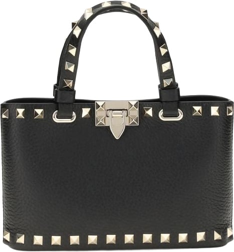 Valentino Garavani Black Calf Leather Bos Taurus Handbag