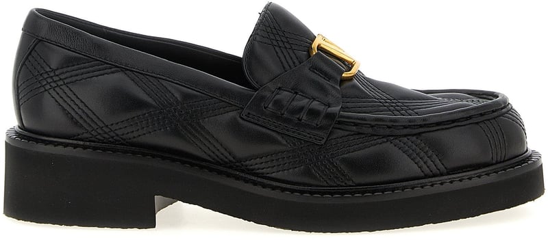 Valentino Garavani Black Lamb Leather Slip-On Loafers