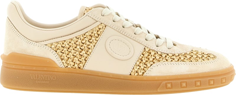 Valentino Garavani Beige Calfskin Low Top Sneakers