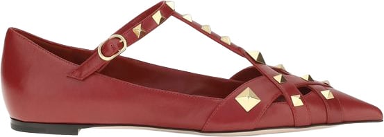 Valentino Garavani Red Goatskin Ballet Flats