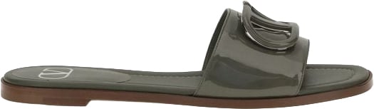 Valentino Garavani Bicolor Calf Leather Bos Taurus Flat Sandals