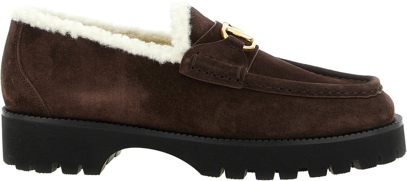 Valentino Garavani Brown Calfskin Slip-On Loafers