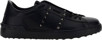 Pyramid Metal Studs Low Top Sneakers Leather - Black