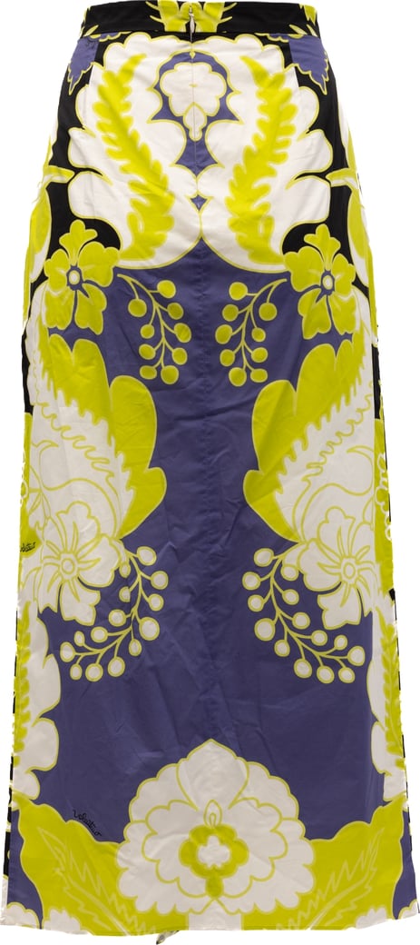 Valentino Garavani Women Floral Skirt in Black, Lime Green, White Details