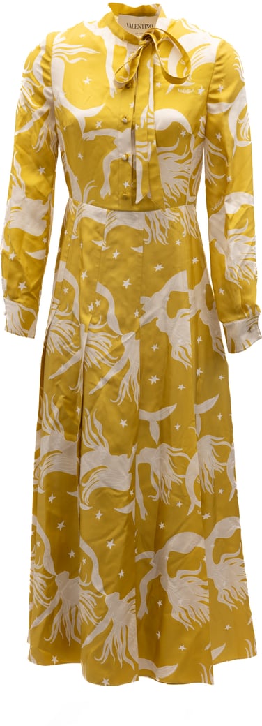 Valentino Garavani Yellow Silk Dress