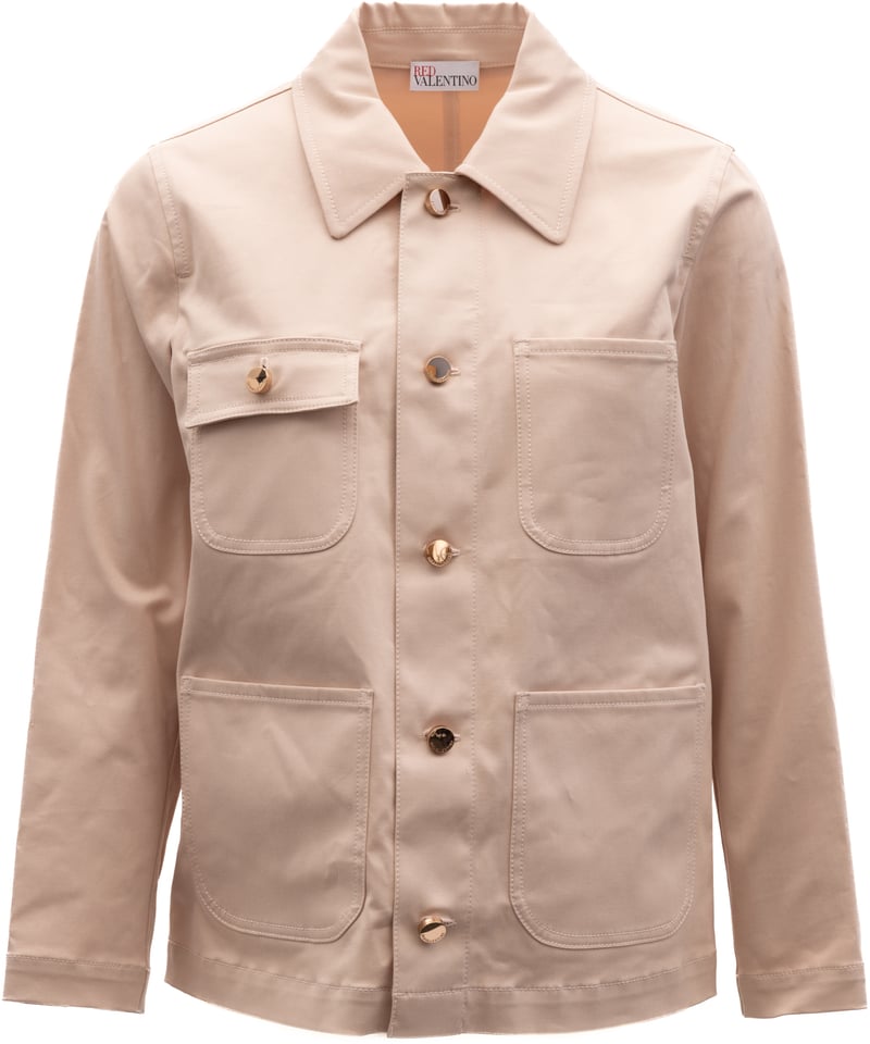 Valentino Garavani Women Beige Cotton Denim Jacket