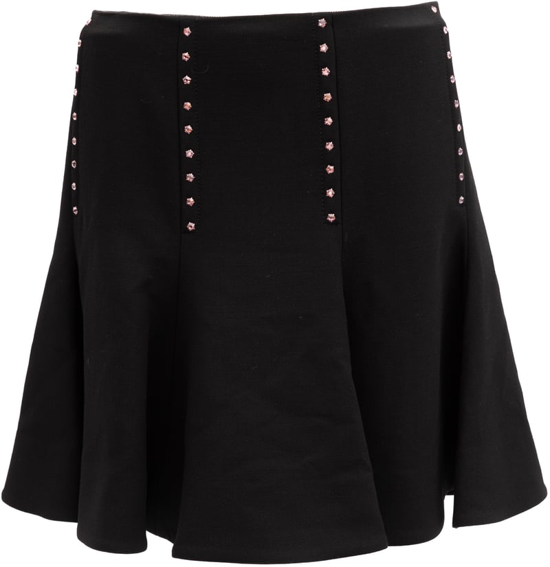 Valentino Garavani Mini Black Skirt with Gold Details