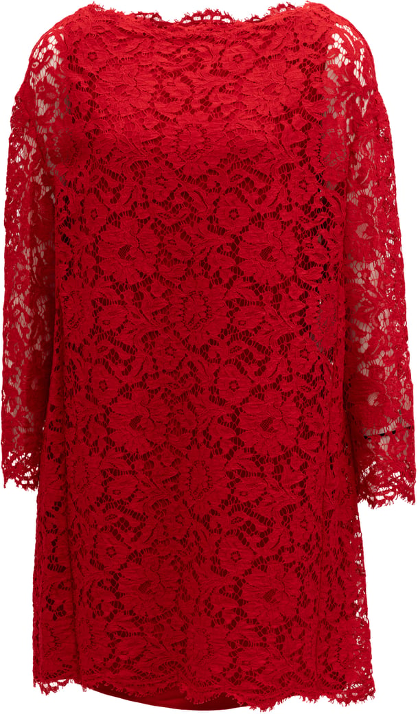 Valentino Garavani Red Lace Short Dress