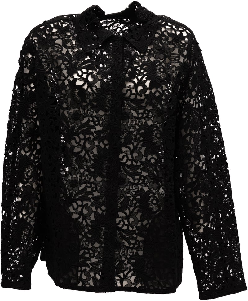 Valentino Garavani Black Floral Lace Shirt