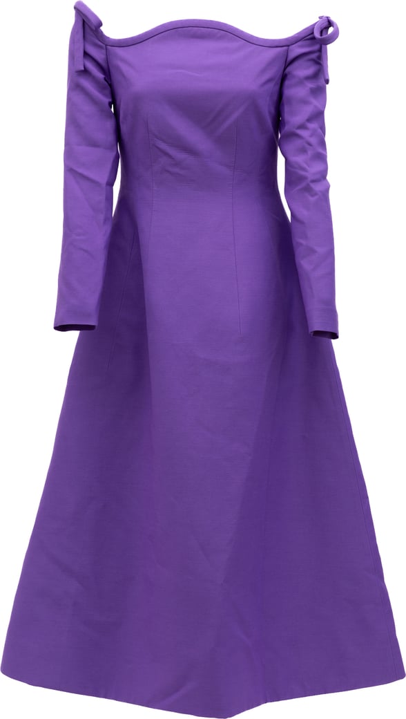 Valentino Garavani Purple Off-Shoulder Dress