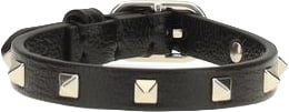 Valentino Garavani Black Calf Leather Bos Taurus Bracelet