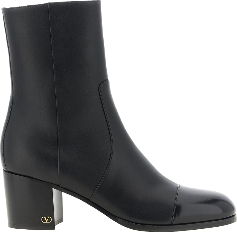 Sleek Leather Low-Block Heel Ankle Boots