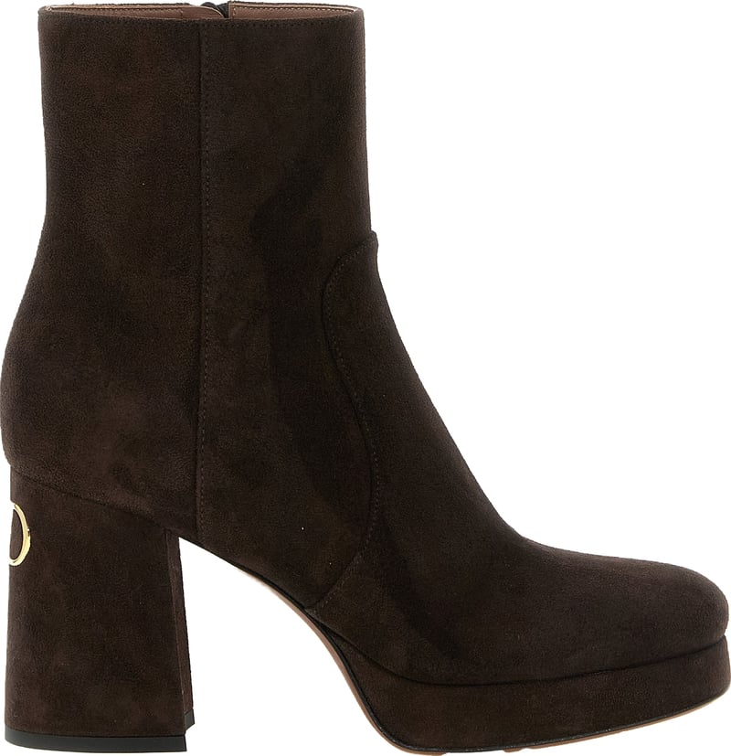 Valentino Garavani Brown Calfskin Ankle Boots