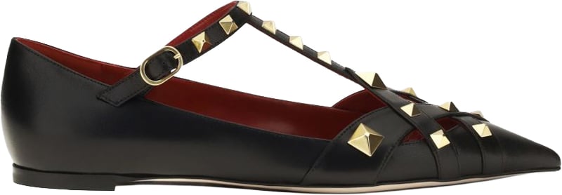Valentino Garavani Studdy Leather Ballet Flats