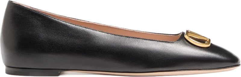 Valentino Garavani VLogo Signature Leather Ballet Flats