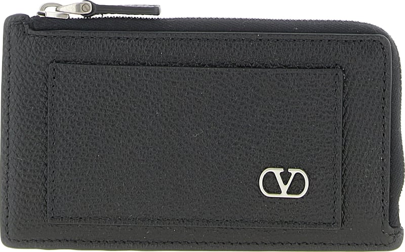 Valentino Garavani Black Calfskin Cardholder