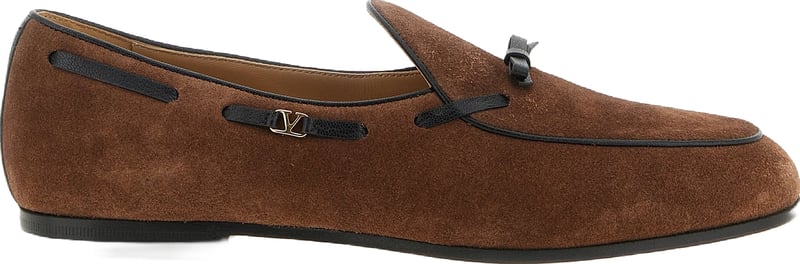 Valentino Garavani Brown Calfskin Slip-On Loafers