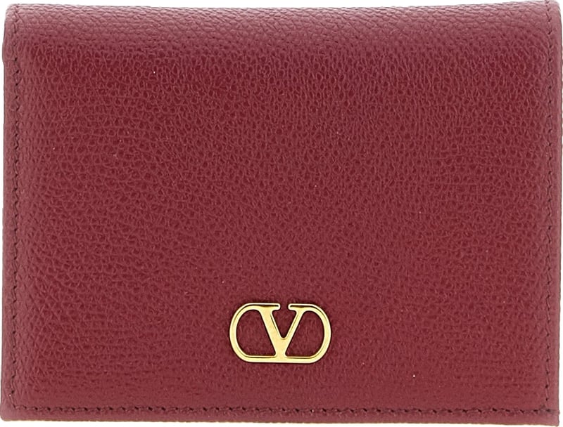 Valentino Garavani Bordeaux Calfskin Cardholder