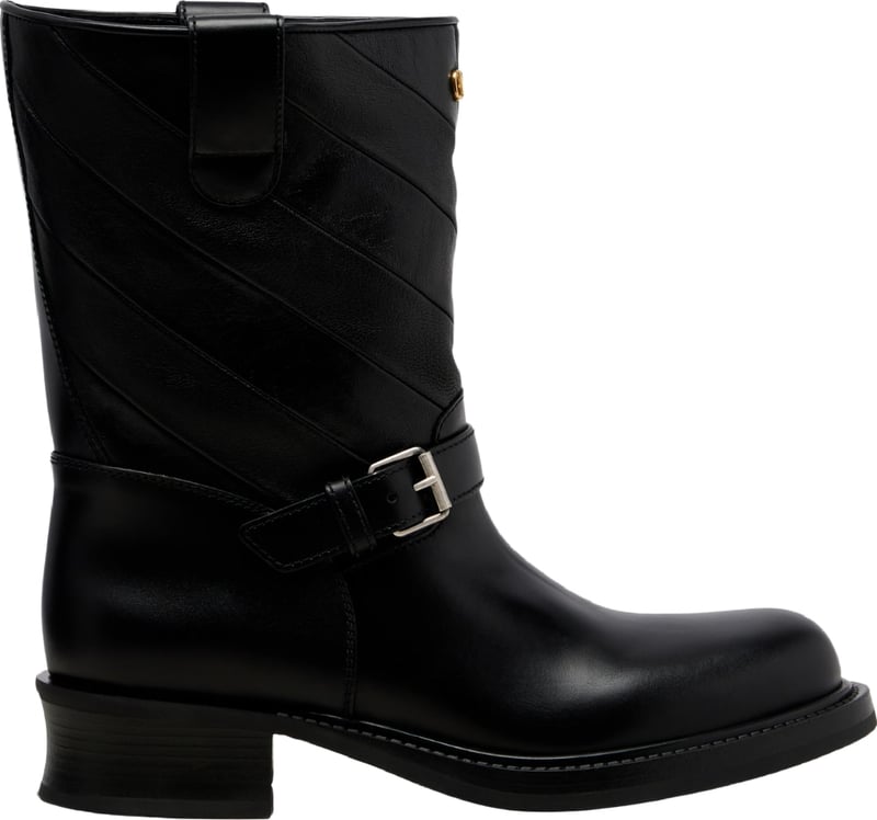 Valentino Garavani VLogo Women's Leather Biker Boots Black