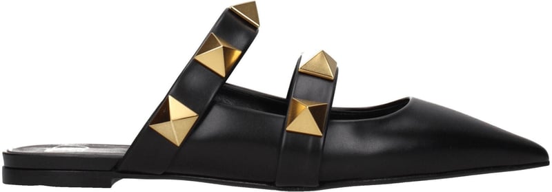 Valentino Garavani Black Leather Mules