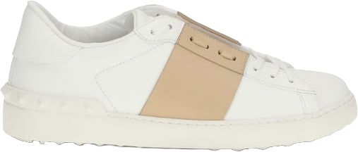 Valentino Garavani White Calf Leather Bos Taurus Low Top Sneakers