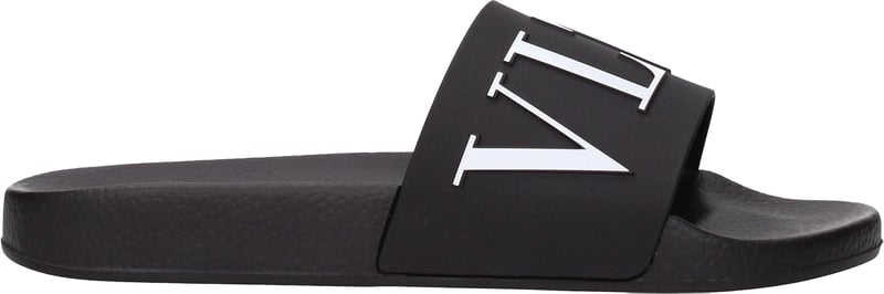 Valentino Garavani Black Cotton Slippers