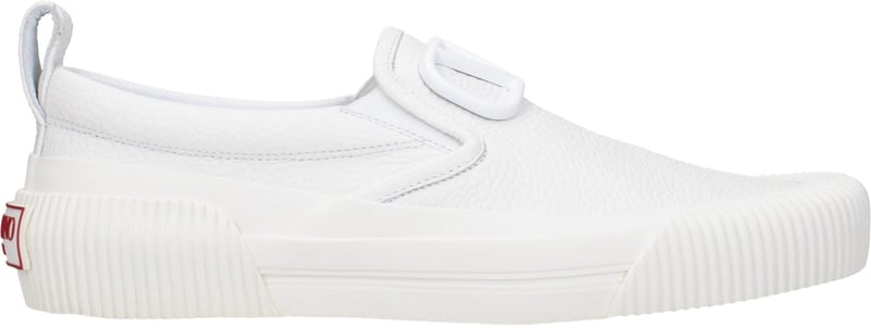 Valentino Garavani White Leather Slip-On Loafers