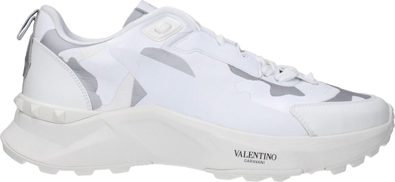 Valentino Garavani White Fabric Athletic Sneakers